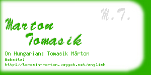 marton tomasik business card