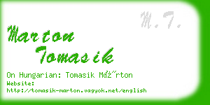 marton tomasik business card